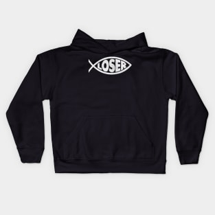 'Loser' Slacker 90s Jesus Fish Kids Hoodie